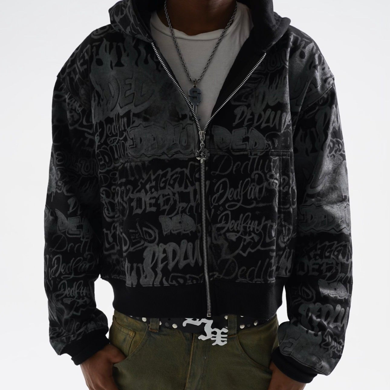 Graffiti Zip Up (Black)