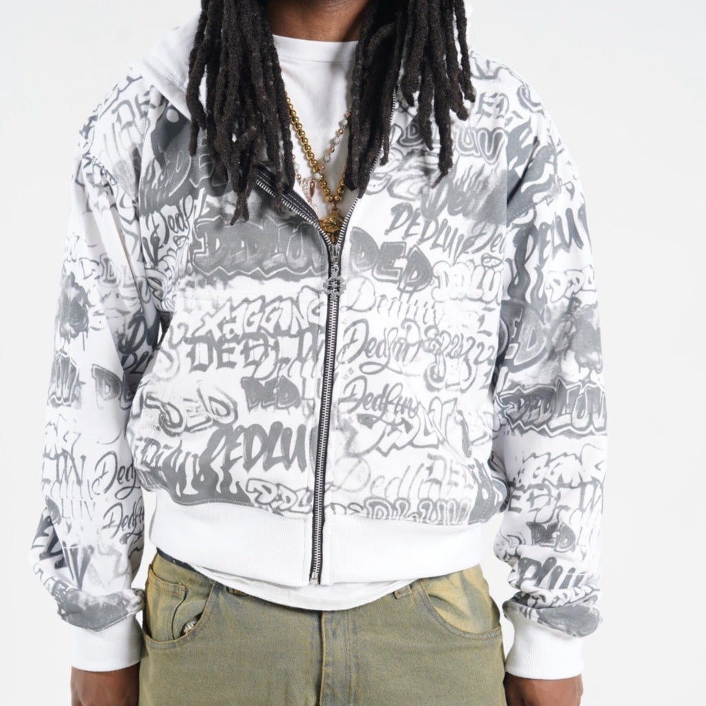Graffiti Zip Up (White)