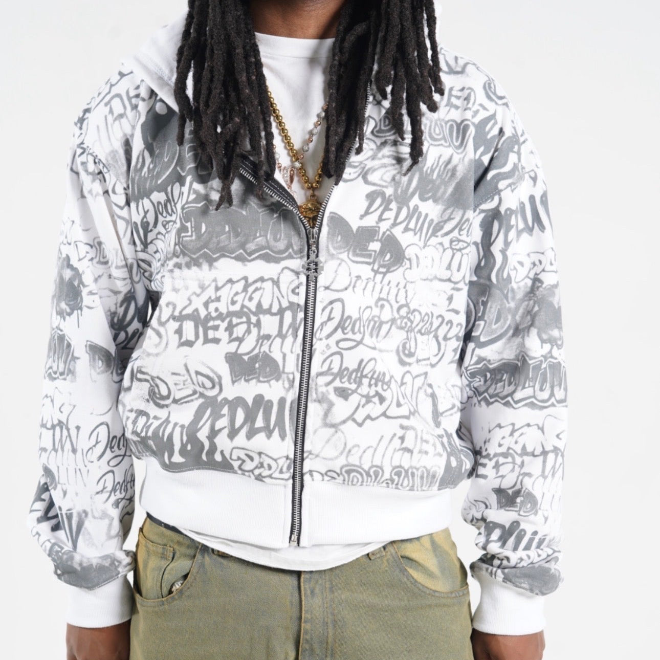 Graffiti Zip Up (White)