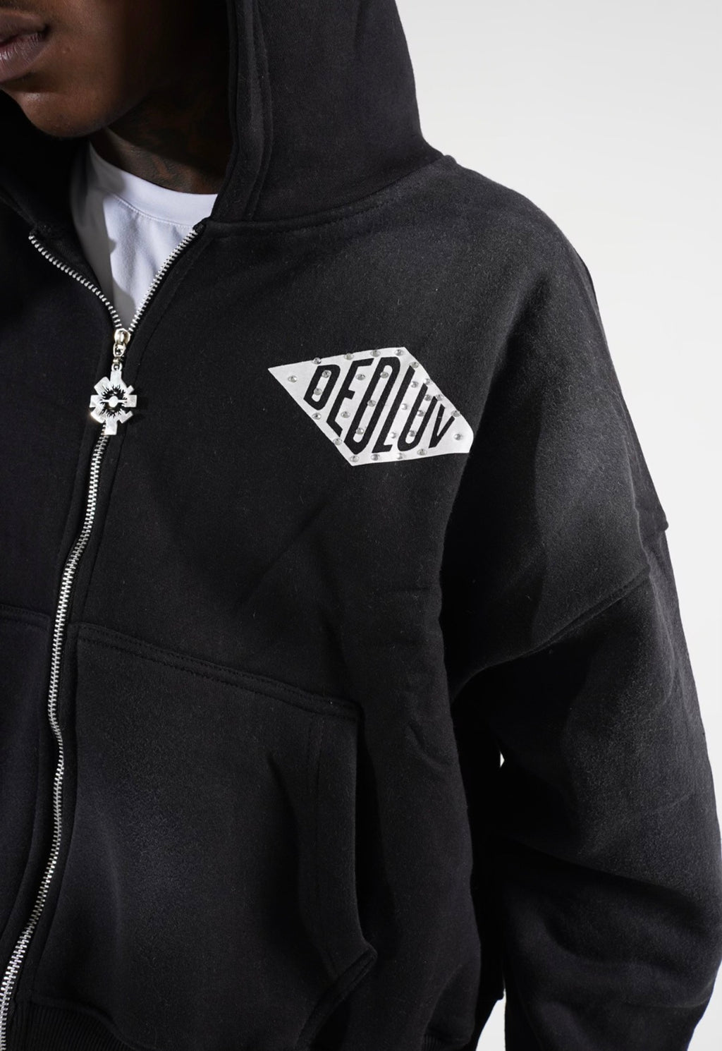 DedLuv Rhinestone Zip Up