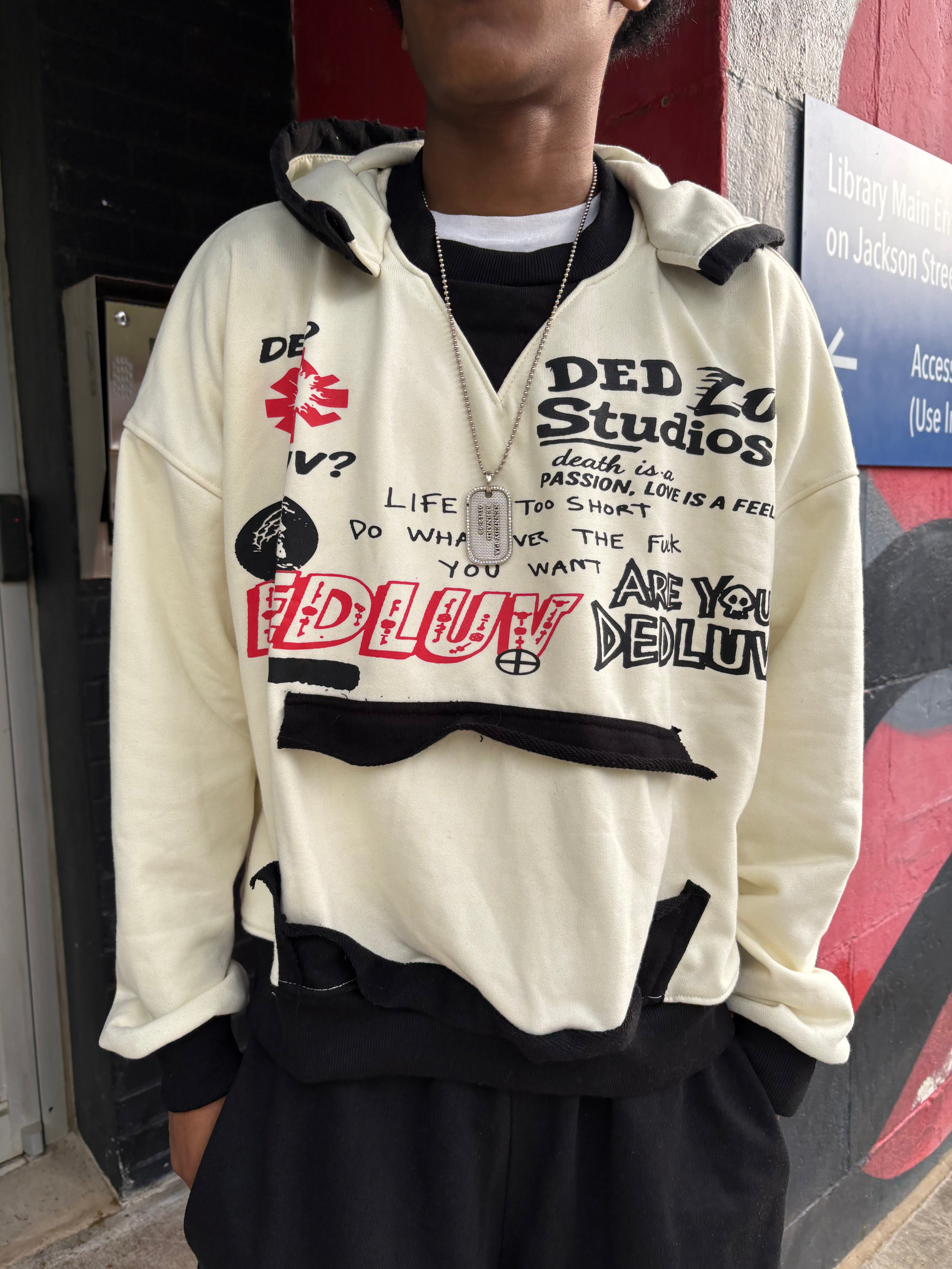 Death&Love Distressed Hoodie