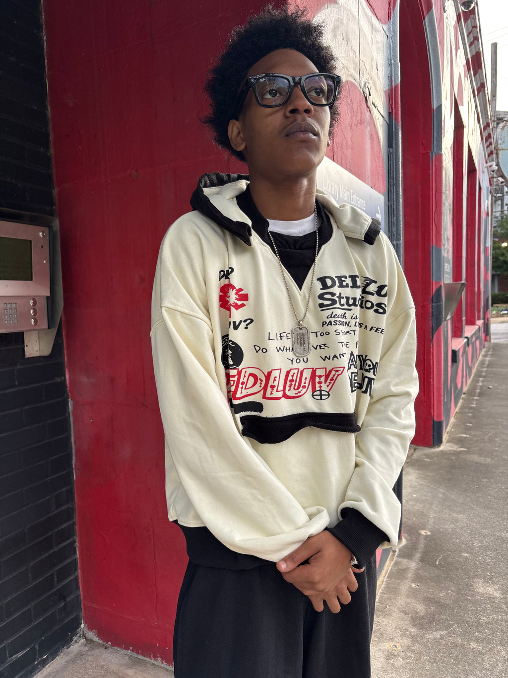 Death&Love Distressed Hoodie