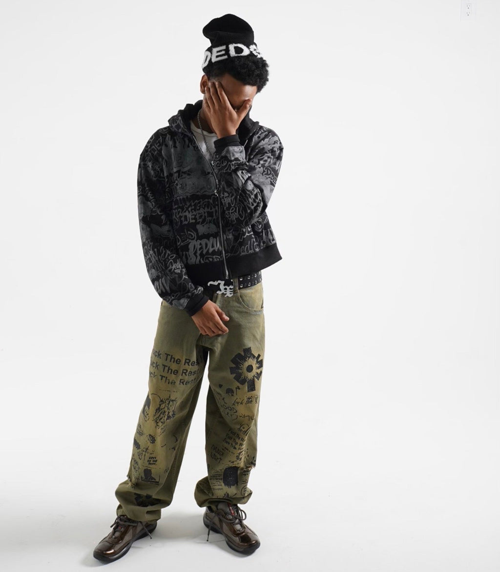 Graffiti Zip Up (Black)