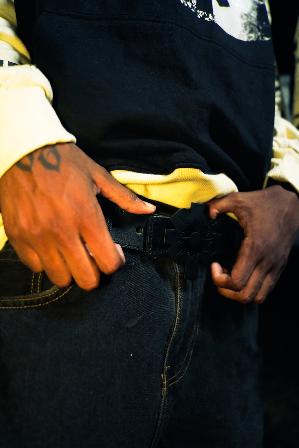 Leather Logo Belt (Black)