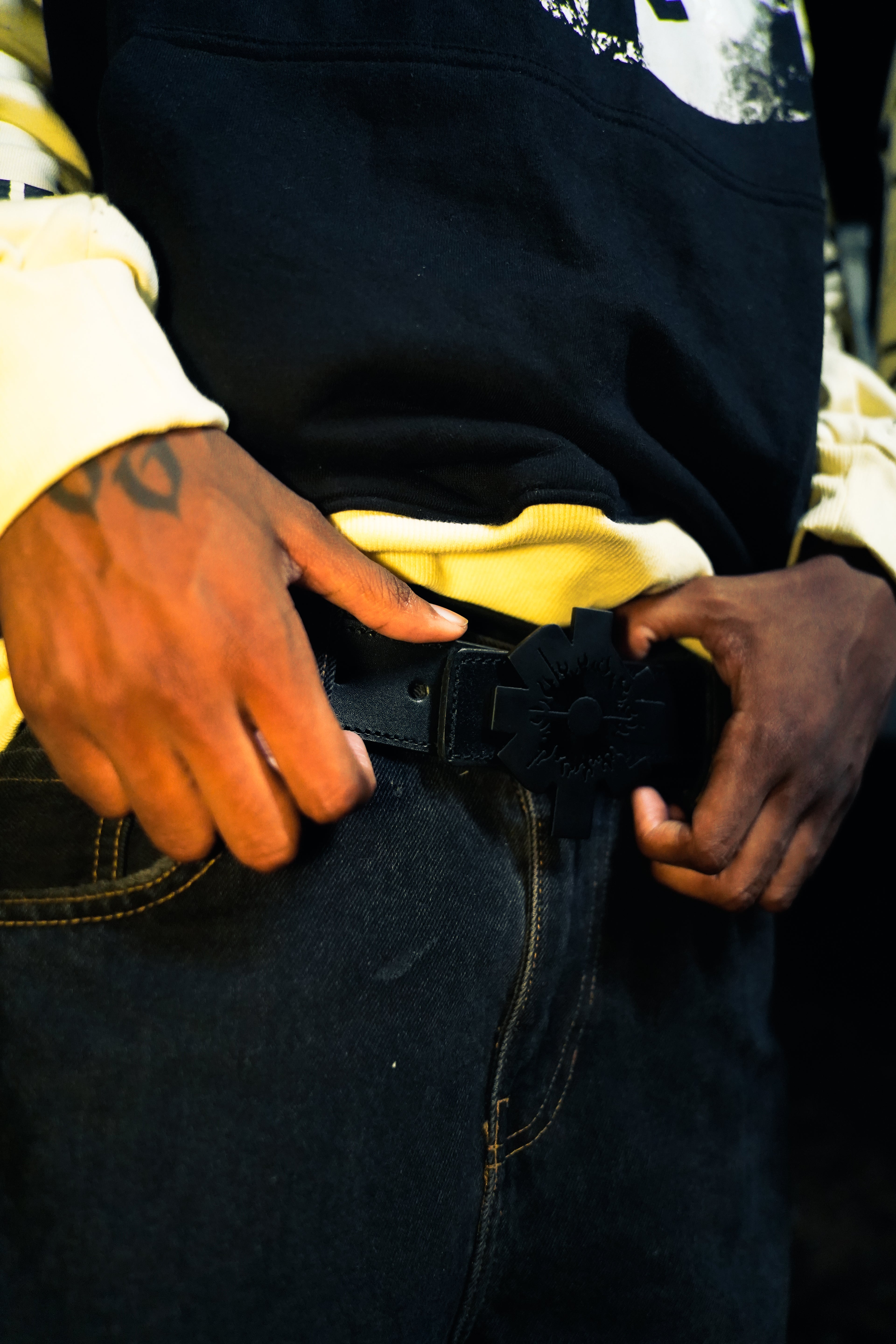 Leather Logo Belt (Black)