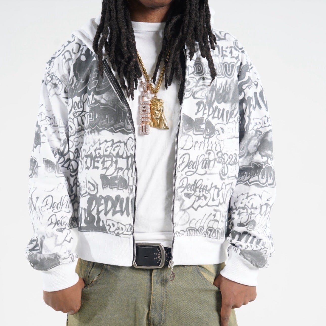 Graffiti Zip Up (White)