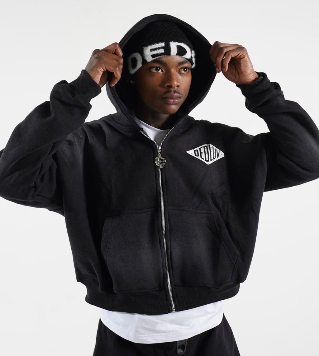 DedLuv Rhinestone Zip Up