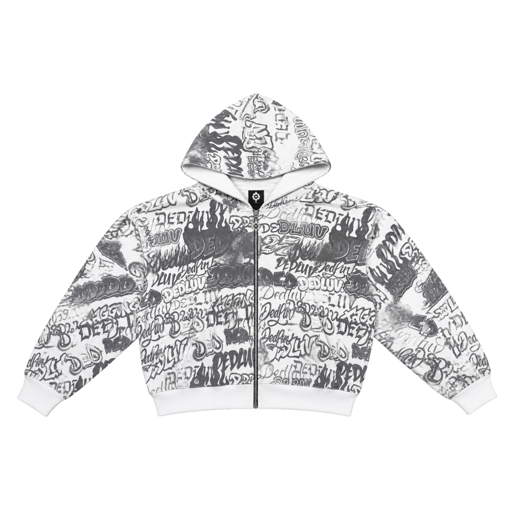 Graffiti Zip Up (White)