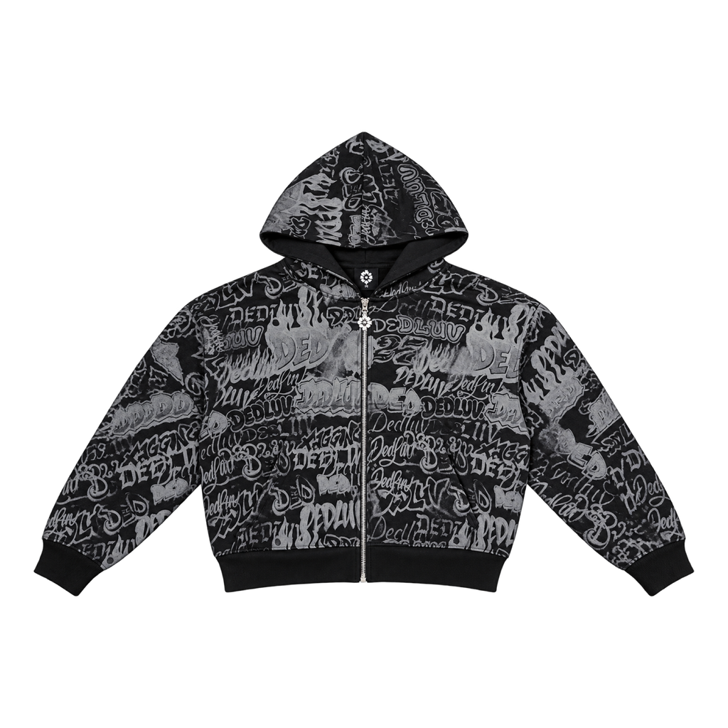 Graffiti Zip Up (Black)